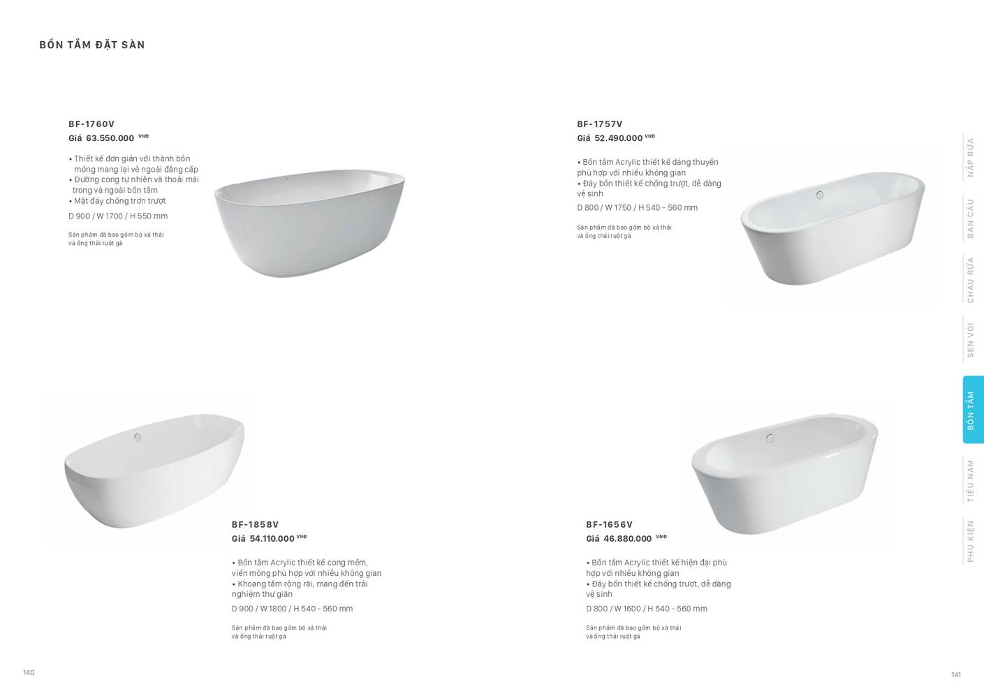 Thiết bị vệ sinh INAX Catalogue và Bảng giá mới nhất 2026 /Page 70